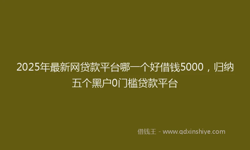 2025年最新网贷款平台哪一个好借钱5000，归纳五个黑户0门槛贷款平台