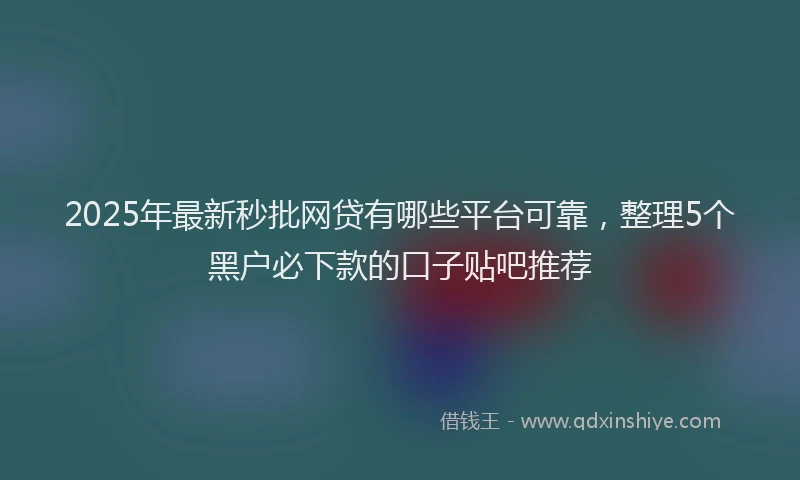 2025年最新秒批网贷有哪些平台可靠，整理5个黑户必下款的口子贴吧推荐