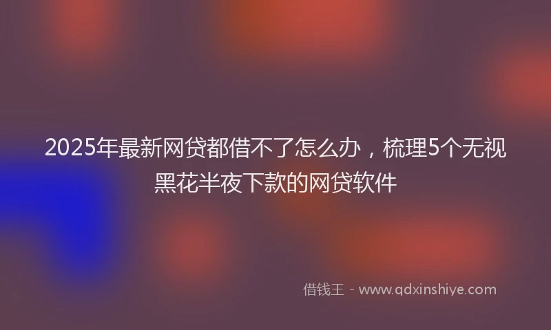 2025年最新网贷都借不了怎么办，梳理5个无视黑花半夜下款的网贷软件