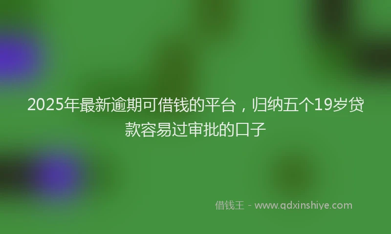 2025年最新逾期可借钱的平台，归纳五个19岁贷款容易过审批的口子