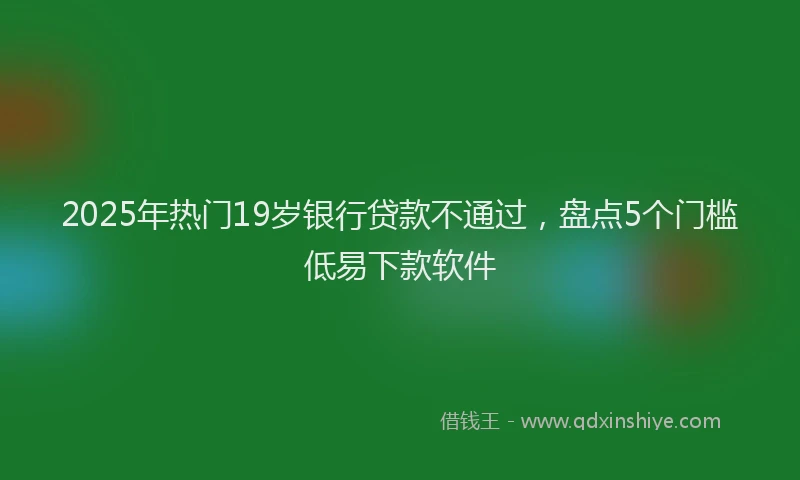 2025年热门19岁银行贷款不通过，盘点5个门槛低易下款软件