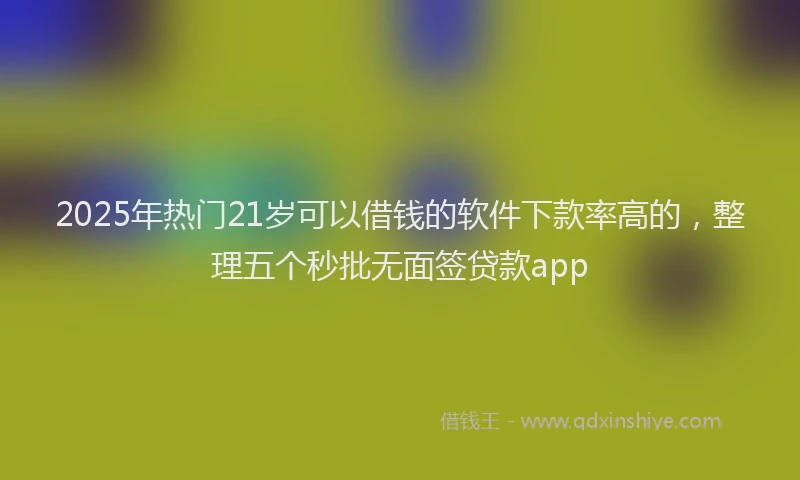 2025年热门21岁可以借钱的软件下款率高的，整理五个秒批无面签贷款app