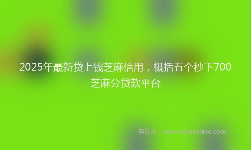 2025年最新贷上钱芝麻信用，概括五个秒下700芝麻分贷款平台