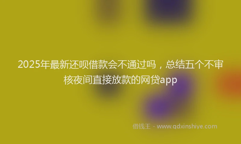 2025年最新还呗借款会不通过吗，总结五个不审核夜间直接放款的网贷app