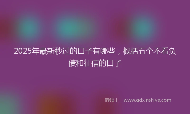 2025年最新秒过的口子有哪些，概括五个不看负债和征信的口子