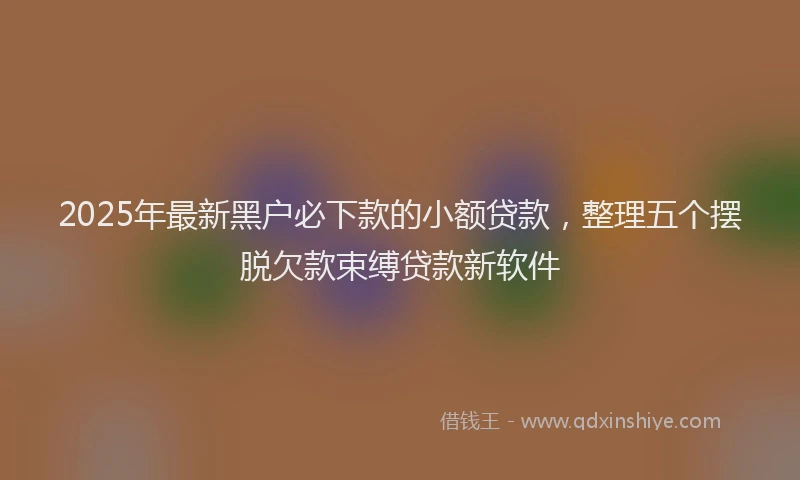 2025年最新黑户必下款的小额贷款，整理五个摆脱欠款束缚贷款新软件