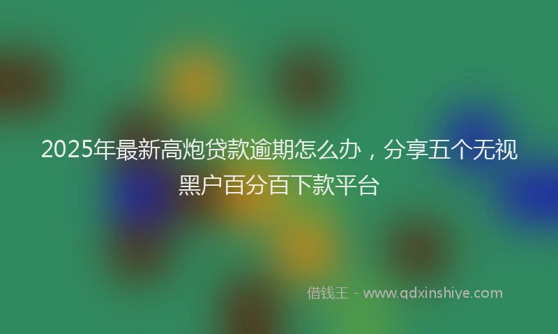 2025年最新高炮贷款逾期怎么办，分享五个无视黑户百分百下款平台