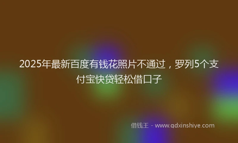 2025年最新百度有钱花照片不通过，罗列5个支付宝快贷轻松借口子