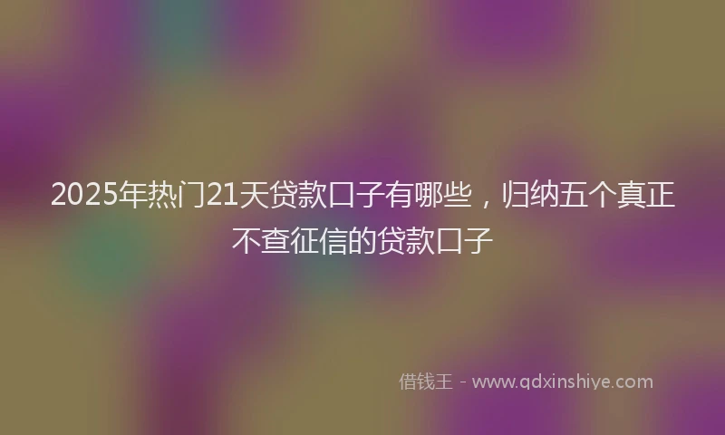 2025年热门21天贷款口子有哪些，归纳五个真正不查征信的贷款口子