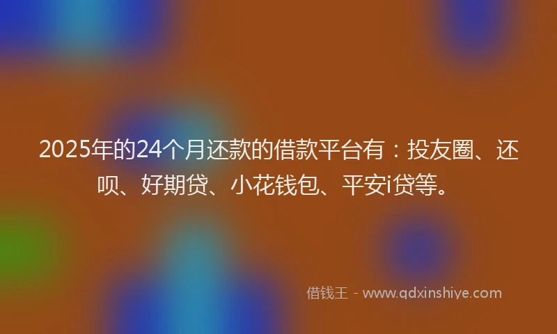 2025年的24个月还款的借款平台有：投友圈、还呗、好期贷、小花钱包、平安i贷等。