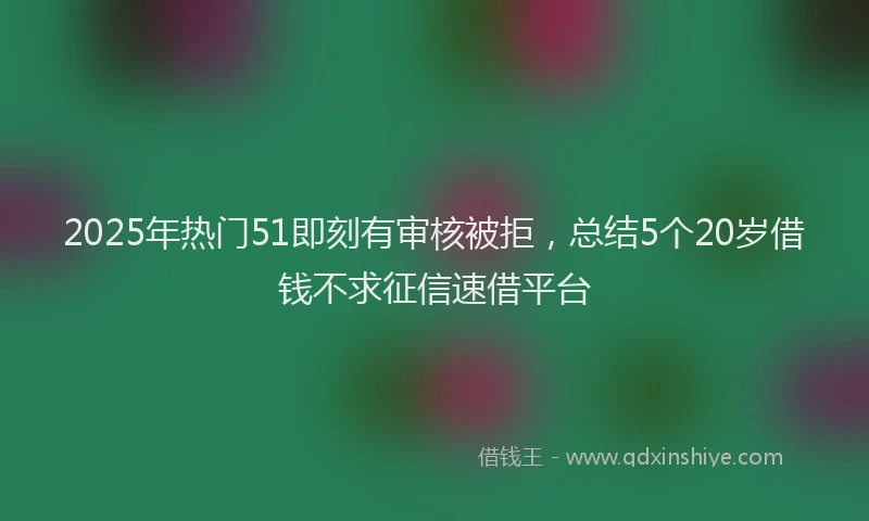 2025年热门51即刻有审核被拒，总结5个20岁借钱不求征信速借平台