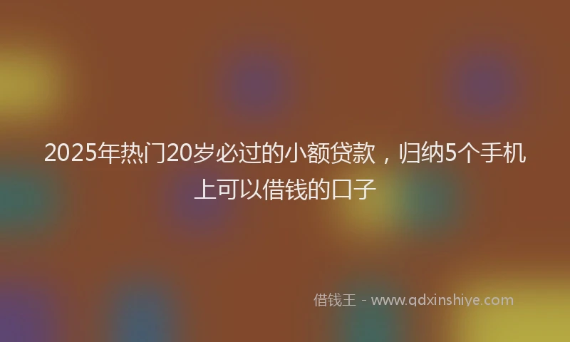 2025年热门20岁必过的小额贷款，归纳5个手机上可以借钱的口子
