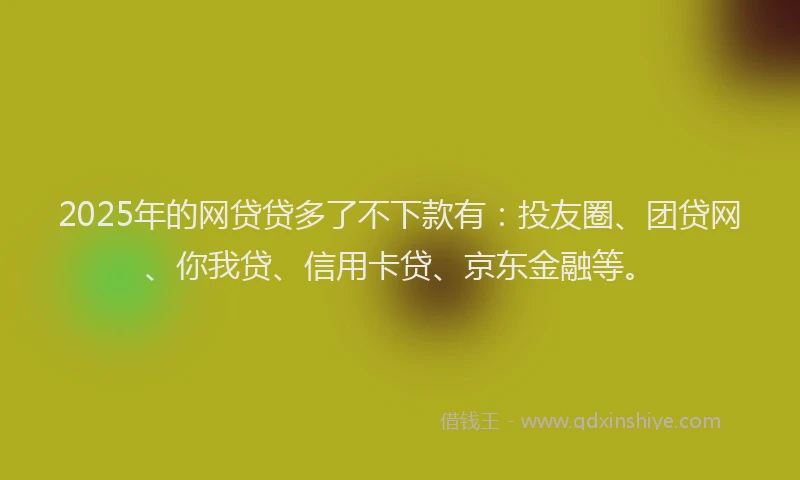 2025年的网贷贷多了不下款有：投友圈、团贷网、你我贷、信用卡贷、京东金融等。