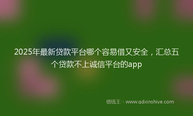 2025年最新贷款平台哪个容易借又安全，汇总五个贷款不上诚信平台的app