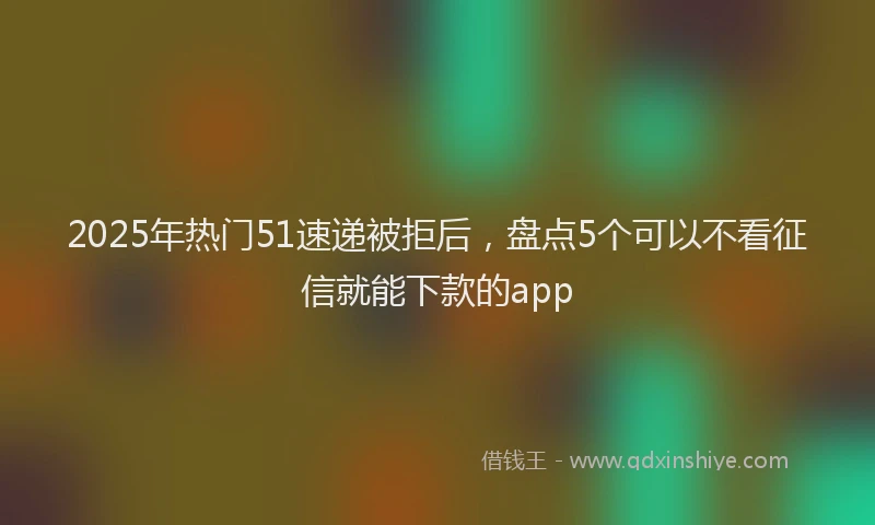 2025年热门51速递被拒后，盘点5个可以不看征信就能下款的app