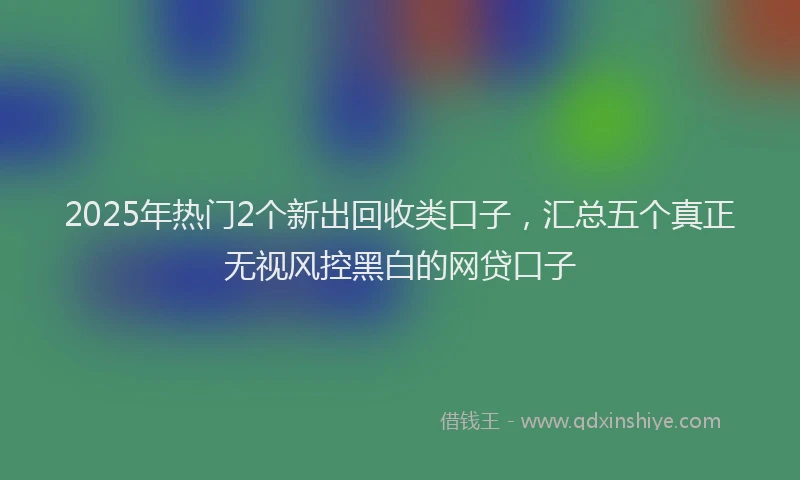 2025年热门2个新出回收类口子，汇总五个真正无视风控黑白的网贷口子