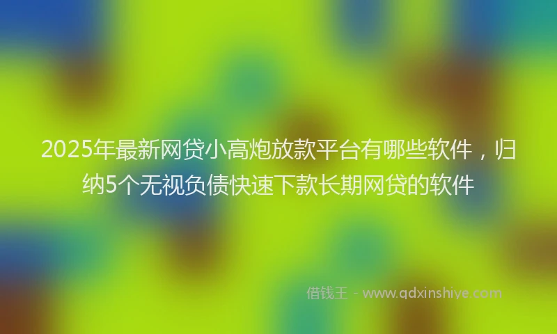 2025年最新网贷小高炮放款平台有哪些软件，归纳5个无视负债快速下款长期网贷的软件