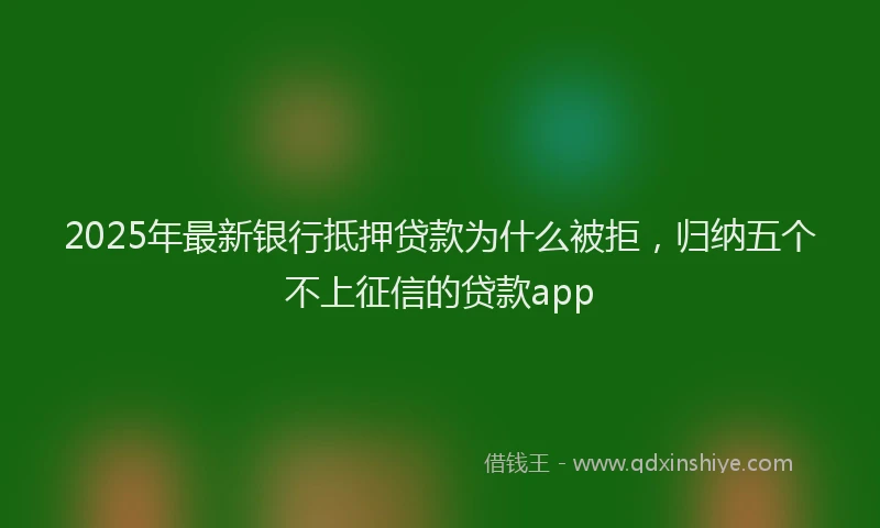 2025年最新银行抵押贷款为什么被拒，归纳五个不上征信的贷款app
