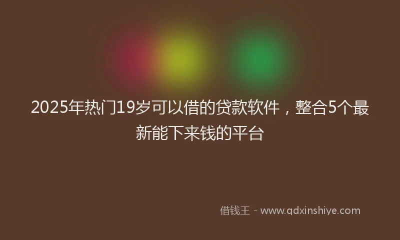 2025年热门19岁可以借的贷款软件，整合5个最新能下来钱的平台