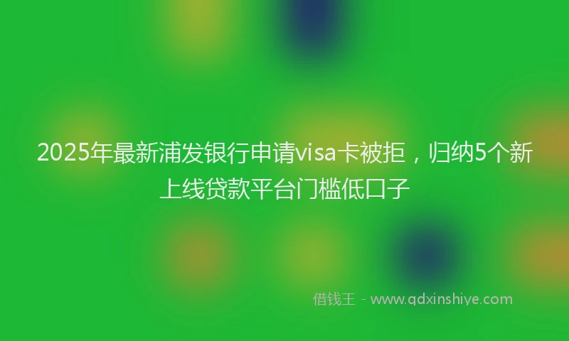 2025年最新浦发银行申请visa卡被拒，归纳5个新上线贷款平台门槛低口子