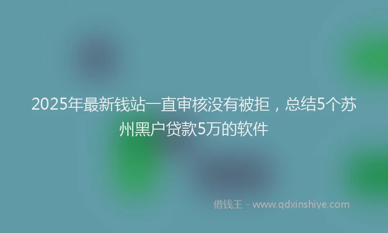 2025年最新钱站一直审核没有被拒，总结5个苏州黑户贷款5万的软件