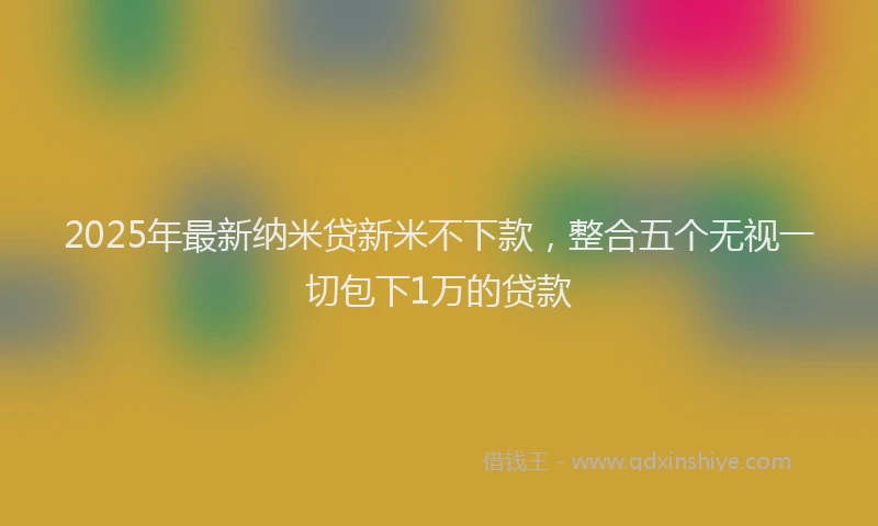 2025年最新纳米贷新米不下款，整合五个无视一切包下1万的贷款