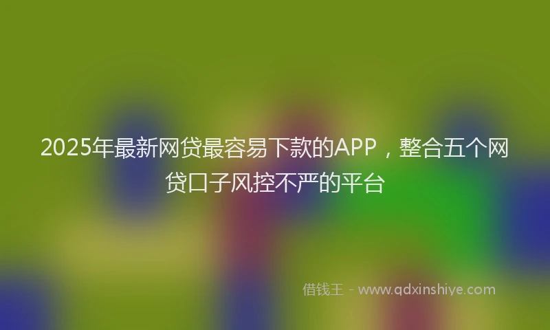 2025年最新网贷最容易下款的APP，整合五个网贷口子风控不严的平台