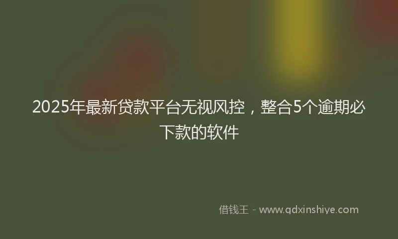2025年最新贷款平台无视风控，整合5个逾期必下款的软件
