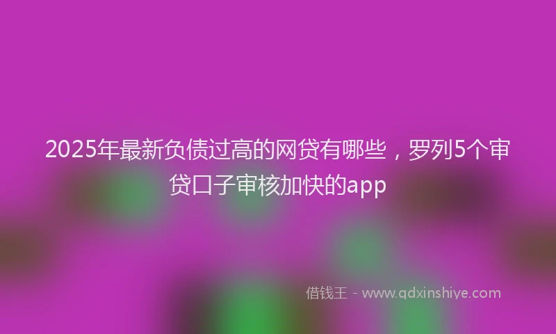 2025年最新负债过高的网贷有哪些，罗列5个审贷口子审核加快的app