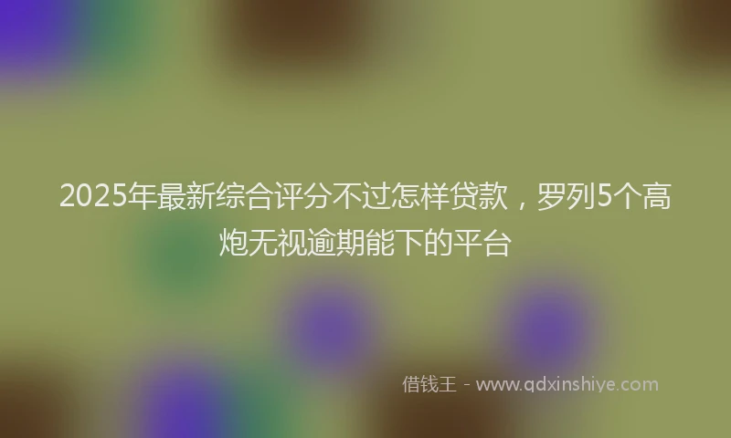 2025年最新综合评分不过怎样贷款，罗列5个高炮无视逾期能下的平台