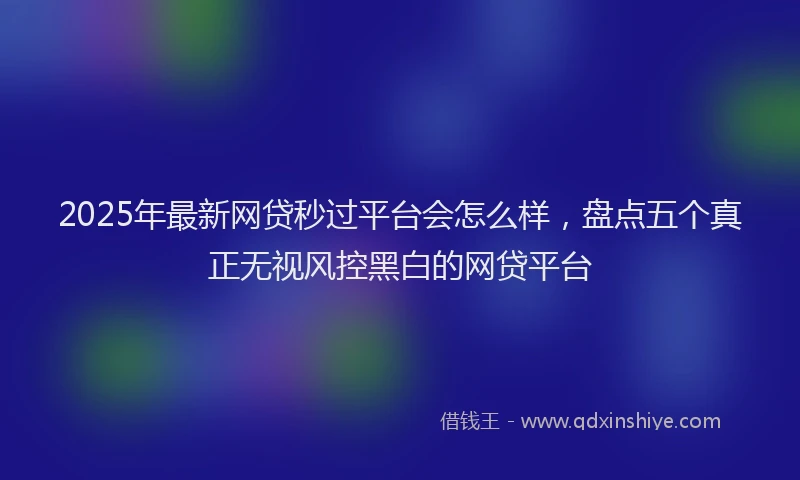 2025年最新网贷秒过平台会怎么样，盘点五个真正无视风控黑白的网贷平台