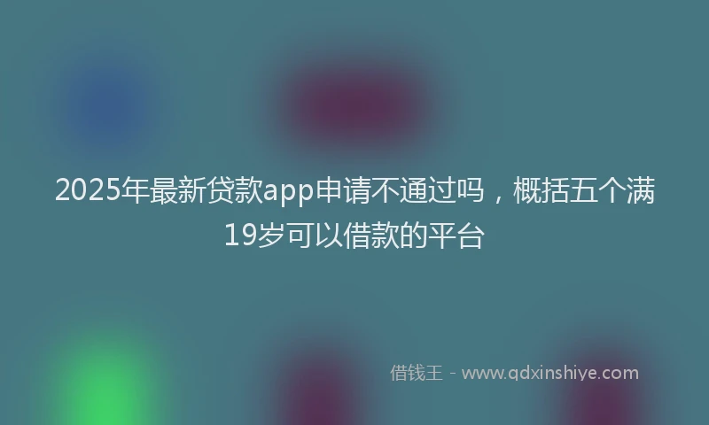 2025年最新贷款app申请不通过吗，概括五个满19岁可以借款的平台