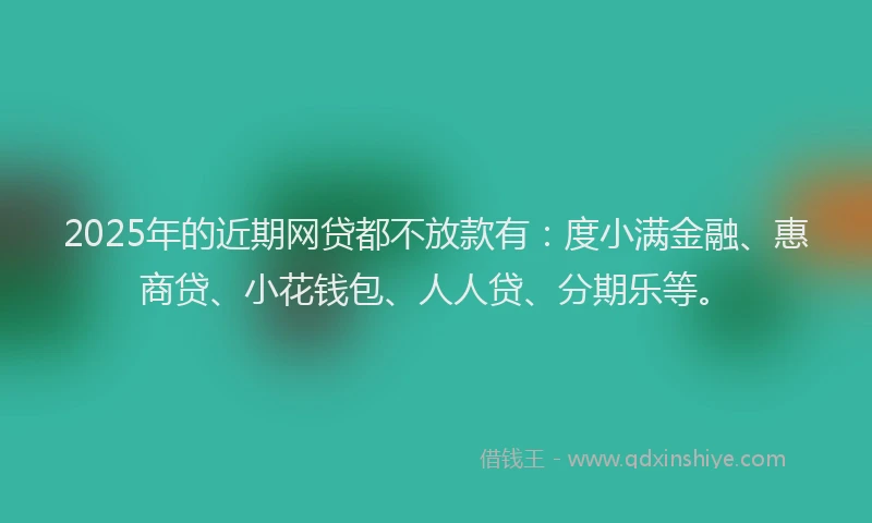 2025年的近期网贷都不放款有：度小满金融、惠商贷、小花钱包、人人贷、分期乐等。