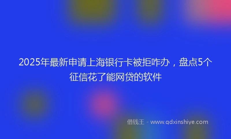 2025年最新申请上海银行卡被拒咋办，盘点5个征信花了能网贷的软件