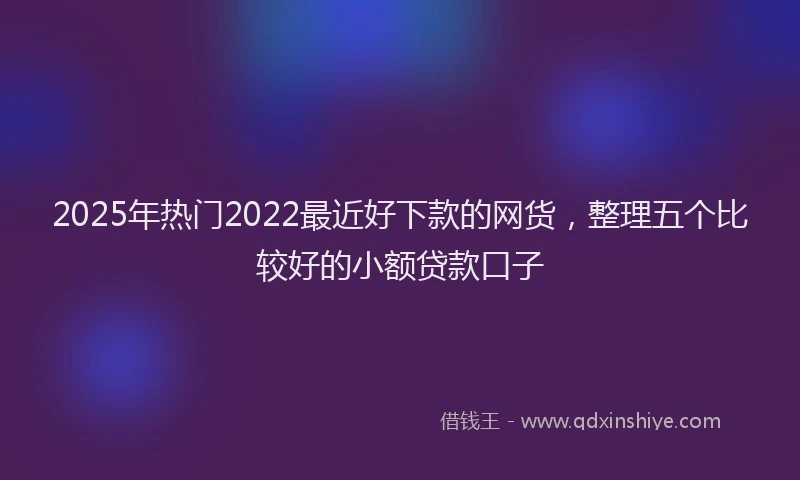 2025年热门2022最近好下款的网货，整理五个比较好的小额贷款口子