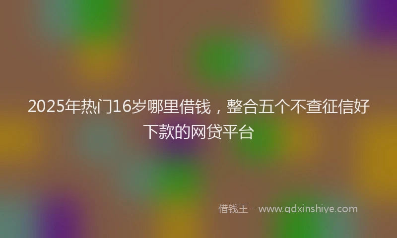 2025年热门16岁哪里借钱，整合五个不查征信好下款的网贷平台