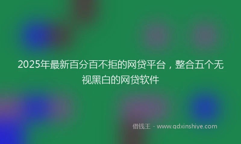 2025年最新百分百不拒的网贷平台，整合五个无视黑白的网贷软件
