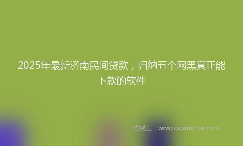 2025年最新济南民间贷款，归纳五个网黑真正能下款的软件