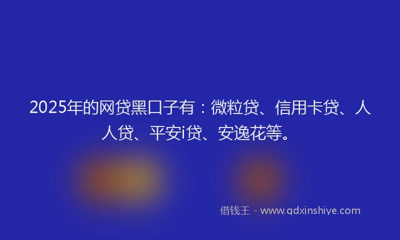 2025年的网贷黑口子有：微粒贷、信用卡贷、人人贷、平安i贷、安逸花等。