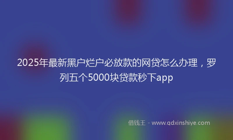 2025年最新黑户烂户必放款的网贷怎么办理，罗列五个5000块贷款秒下app