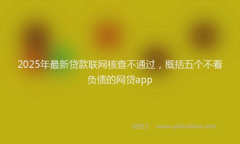 2025年最新贷款联网核查不通过，概括五个不看负债的网贷app