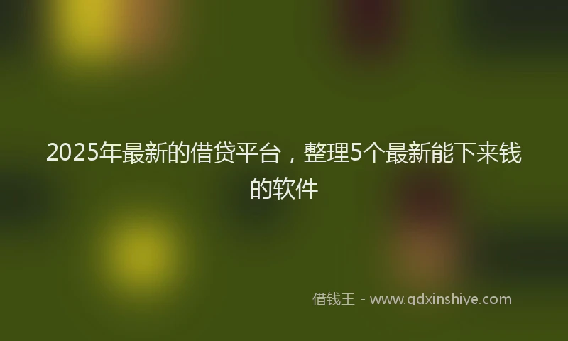 2025年最新的借贷平台，整理5个最新能下来钱的软件