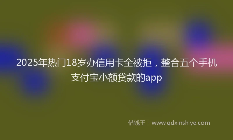 2025年热门18岁办信用卡全被拒，整合五个手机支付宝小额贷款的app
