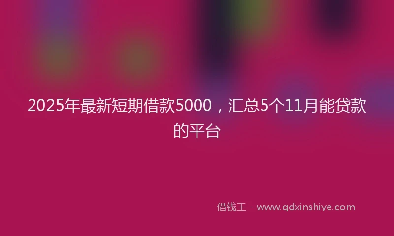 2025年最新短期借款5000，汇总5个11月能贷款的平台