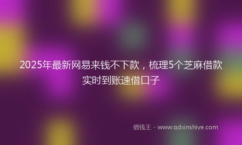 2025年最新网易来钱不下款，梳理5个芝麻借款实时到账速借口子