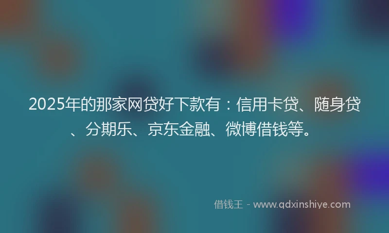 2025年的那家网贷好下款有：信用卡贷、随身贷、分期乐、京东金融、微博借钱等。