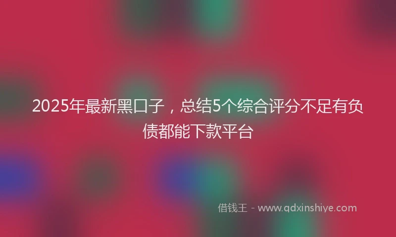 2025年最新黑口子，总结5个综合评分不足有负债都能下款平台