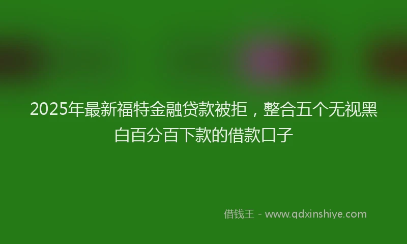 2025年最新福特金融贷款被拒，整合五个无视黑白百分百下款的借款口子