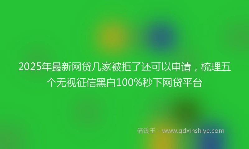 2025年最新网贷几家被拒了还可以申请，梳理五个无视征信黑白100%秒下网贷平台