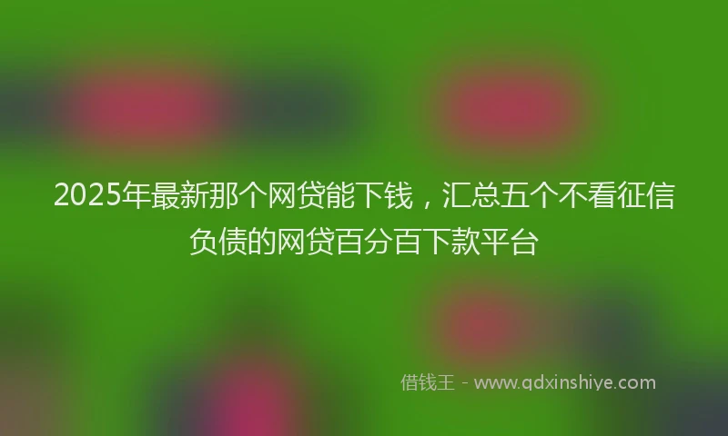 2025年最新那个网贷能下钱，汇总五个不看征信负债的网贷百分百下款平台